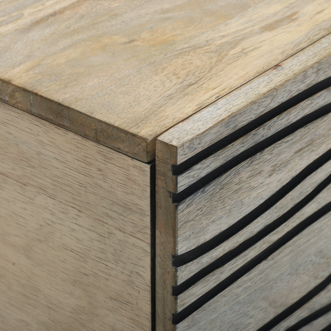 vidaXL Coffee Table White, Black 80 x 50 x 40 cm Solid mango wood