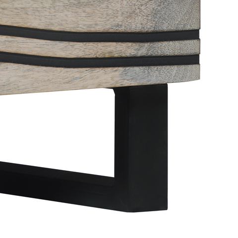 vidaXL Coffee Table White, Black 80 x 50 x 40 cm Solid mango wood