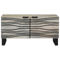 vidaXL Coffee Table White, Black 80 x 50 x 40 cm Solid mango wood
