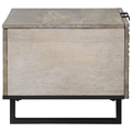 vidaXL Coffee Table White, Black 80 x 50 x 40 cm Solid mango wood