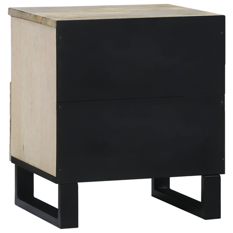 vidaXL Bedside Tables with Drawer White and black 40 x 33 x 46 cm