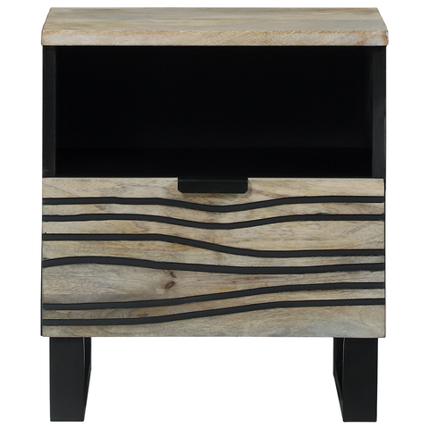 vidaXL Bedside Tables with Drawer White and black 40 x 33 x 46 cm