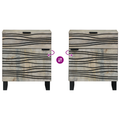 vidaXL Bedside Tables with Drawer White and Black 50 x 33 x 60 cm