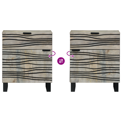 vidaXL Bedside Tables with Drawer White and Black 50 x 33 x 60 cm