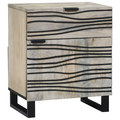 vidaXL Bedside Tables with Drawer White and Black 50 x 33 x 60 cm