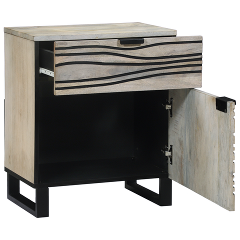 vidaXL Bedside Tables with Drawer White and Black 50 x 33 x 60 cm