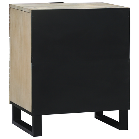 vidaXL Bedside Tables with Drawer White and Black 50 x 33 x 60 cm