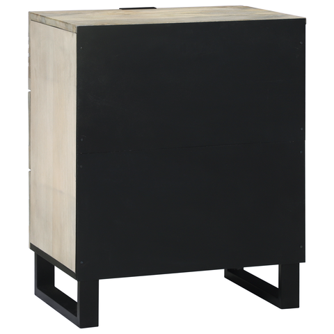 vidaXL Bedside Tables with Drawer White and Black 50 x 33 x 60 cm
