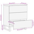 vidaXL Bedside Tables with Drawer White and Black 50 x 33 x 60 cm