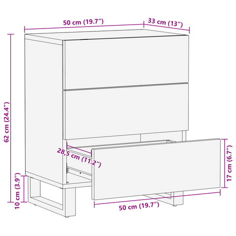 vidaXL Bedside Tables with Drawer White and Black 50 x 33 x 60 cm