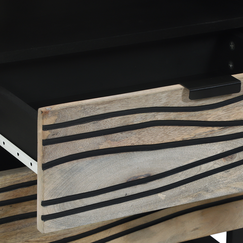 vidaXL Bedside Tables with Drawer White and Black 50 x 33 x 60 cm