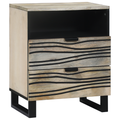 vidaXL Bedside Tables with Drawer White and Black 50 x 33 x 60 cm