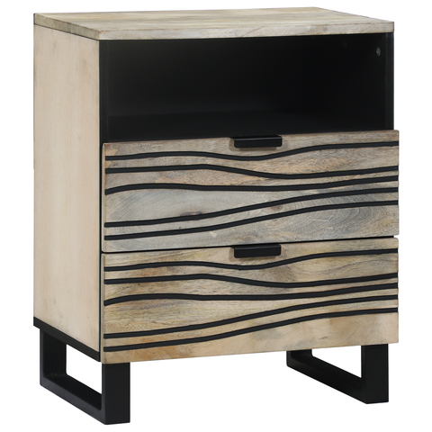 vidaXL Bedside Tables with Drawer White and Black 50 x 33 x 60 cm