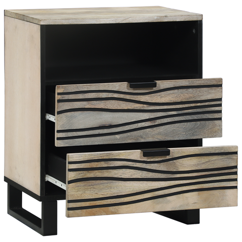 vidaXL Bedside Tables with Drawer White and Black 50 x 33 x 60 cm