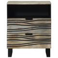vidaXL Bedside Tables with Drawer White and Black 50 x 33 x 60 cm