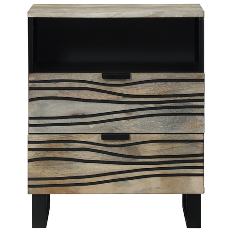 vidaXL Bedside Tables with Drawer White and Black 50 x 33 x 60 cm
