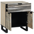 vidaXL Bedside Tables with Drawer White and Black 50 x 33 x 60 cm