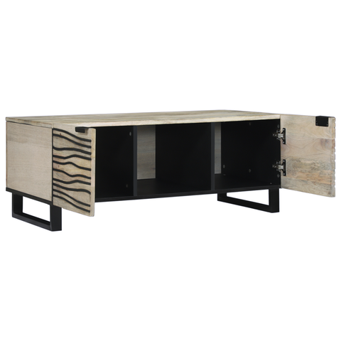 vidaXL Coffee Tables with Shelf with Storage with Door White, Black 100 x 50 x 40 cm