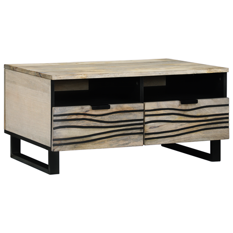 vidaXL Coffee Tables with Drawer with Storage White, Black 80 x 50 x 40 cm