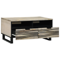 vidaXL Coffee Tables with Drawer with Storage White, Black 80 x 50 x 40 cm