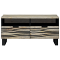 vidaXL Coffee Tables with Drawer with Storage White, Black 80 x 50 x 40 cm
