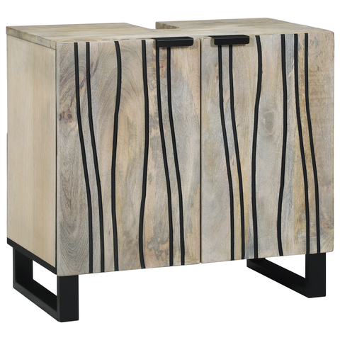 vidaXL Sink cabinet with Shelf with Storage with Door Brown, Black 62 x 33 x 58 cm