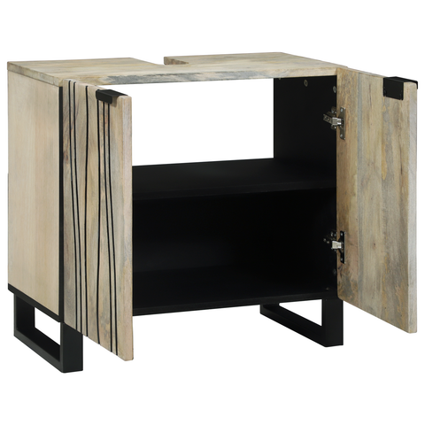 vidaXL Sink cabinet with Shelf with Storage with Door Brown, Black 62 x 33 x 58 cm