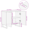 vidaXL Sink cabinet with Shelf with Storage with Door Brown, Black 62 x 33 x 58 cm