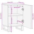 vidaXL Bathroom Cabinet with Shelf with Storage with Door Brown, Black 38 x 33.5 x 58 cm