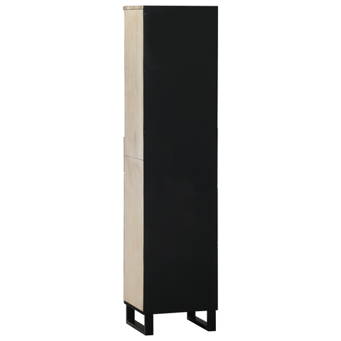 vidaXL Bathroom Cabinet with Drawer with Shelf with Storage with Door Brown, Black 38 x 33.5 x 160 cm