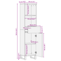 vidaXL Bathroom Cabinet with Drawer with Shelf with Storage with Door Brown, Black 38 x 33.5 x 160 cm