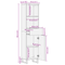 vidaXL Bathroom Cabinet with Drawer with Shelf with Storage with Door Brown, Black 38 x 33.5 x 160 cm