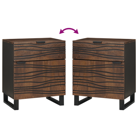 vidaXL Bedside Cabinet 50x33x60 cm Solid Wood Walnut