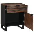 vidaXL Bedside Cabinet 50x33x60 cm Solid Wood Walnut