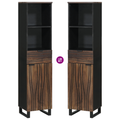 vidaXL Bathroom Furniture Sets with Drawer with Shelf Striped with Storage with Door Brown 38 x 33 x 160 cm