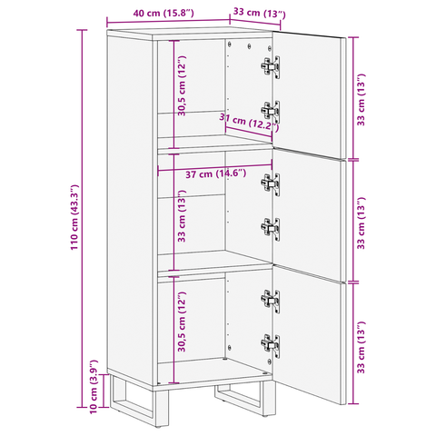 vidaXL Highboard Walnut Wood with Shelf Other with Storage with Door Brown Medium