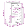 vidaXL Bathroom Cabinet "VIGO" with Drawer 37x34x80 cm Solid Wood Pine