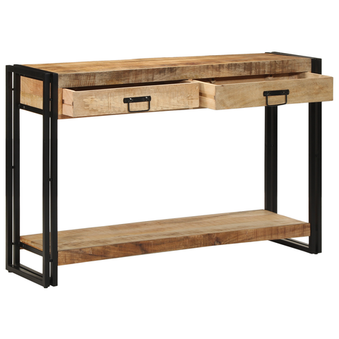 vidaXL Console Table 120x33x75 cm Solid Rough Wood Mango