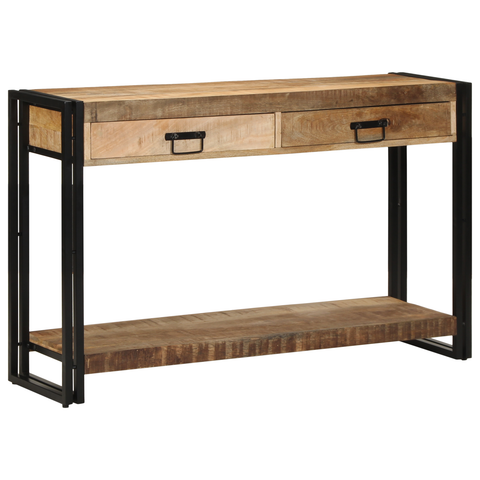 vidaXL Console Table 120x33x75 cm Solid Rough Wood Mango
