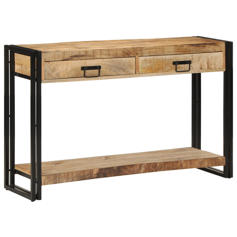 vidaXL Console Table 120x33x75 cm Solid Rough Wood Mango