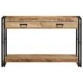 vidaXL Console Table 120x33x75 cm Solid Rough Wood Mango