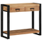 vidaXL Console Table Black 90x33x75 cm Solid Acacia Wood and Metal