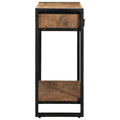 vidaXL Console Table Black 90x33x75 cm Solid Acacia Wood and Metal