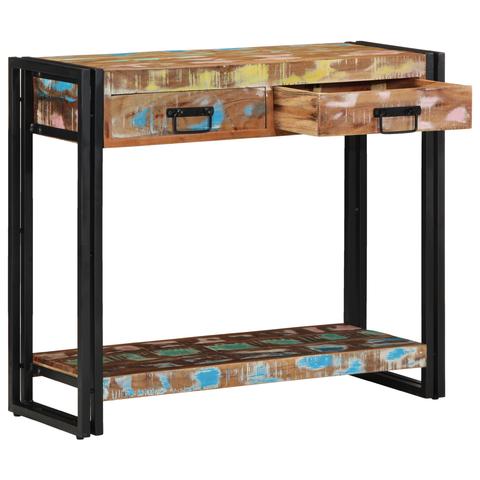 vidaXL Console Table Multicolour Solid Reclaimed Wood and Metal