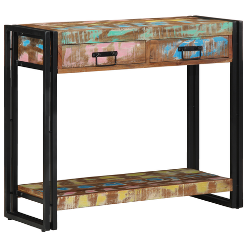 vidaXL Console Table Multicolour Solid Reclaimed Wood and Metal