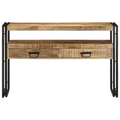 vidaXL End Tables Black 120x33x75 cm Solid Mango Wood and Metal