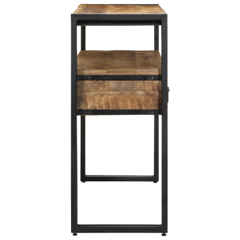 vidaXL End Tables Black 120x33x75 cm Solid Mango Wood and Metal