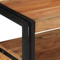 vidaXL End Tables Black 120x33x75 cm Solid Acacia Wood and Metal