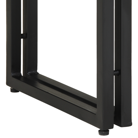 vidaXL End Tables Black 120x33x75 cm Solid Acacia Wood and Metal