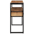 vidaXL End Tables Black 120x33x75 cm Solid Acacia Wood and Metal